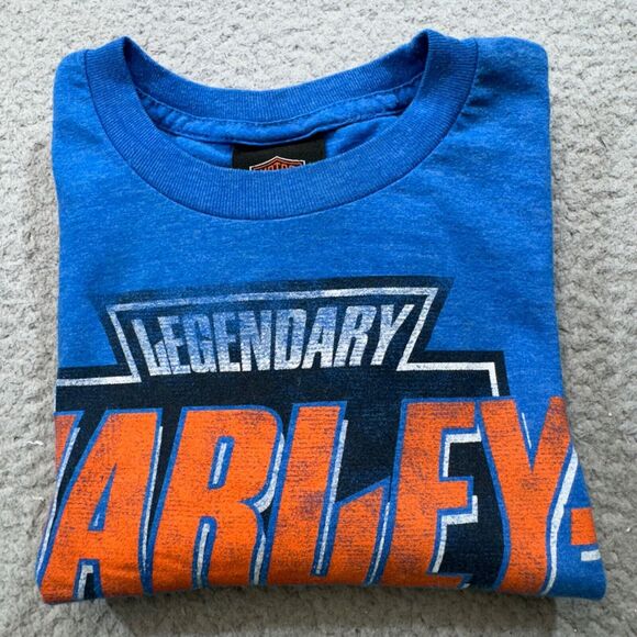 Harley Davidson Shirt‎ Men Medium Blue Stans Batavia New York Motorcycles Crew - Picture 15 of 16